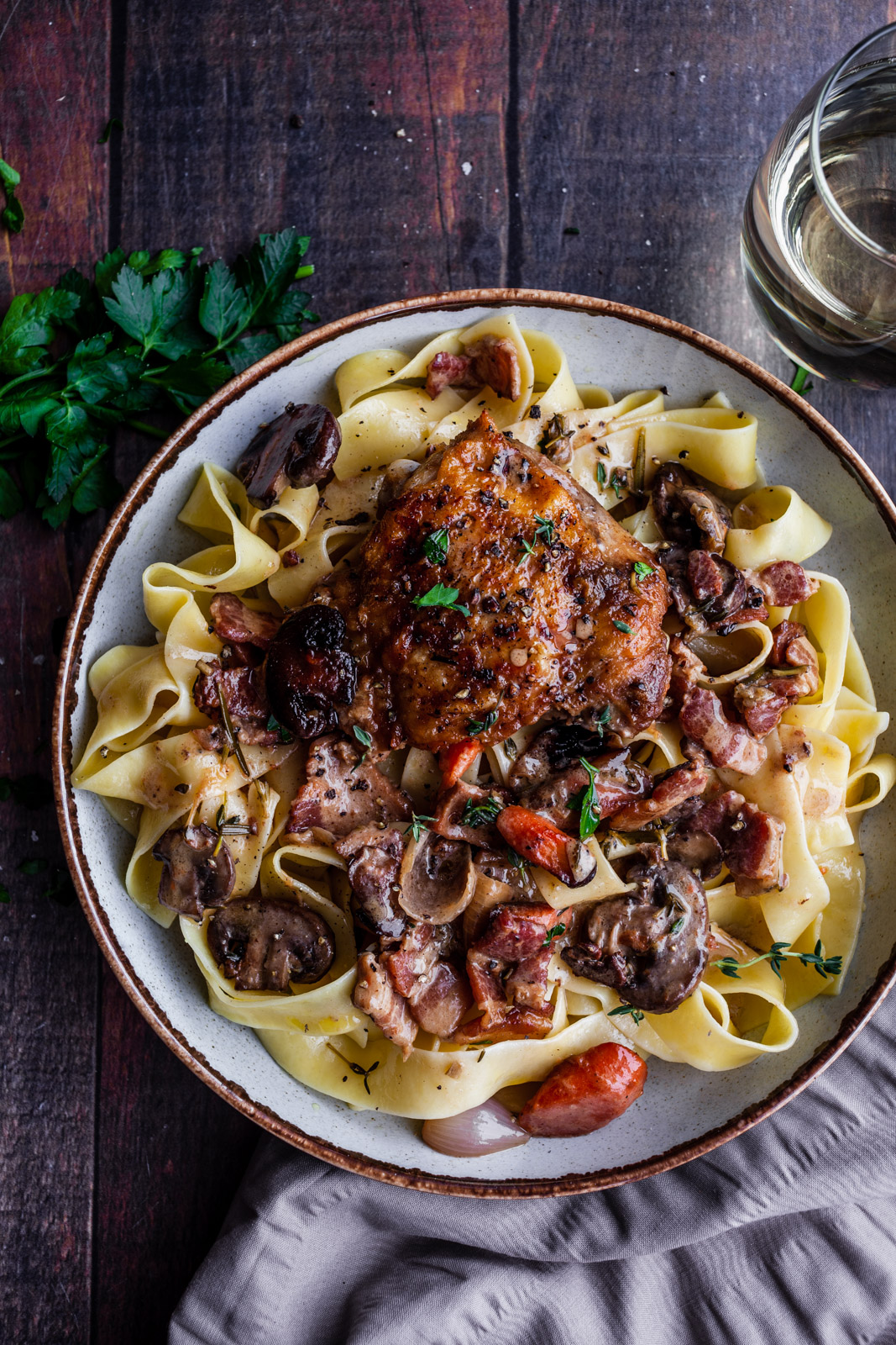 Quick One Pan Coq Au Vin Blanc