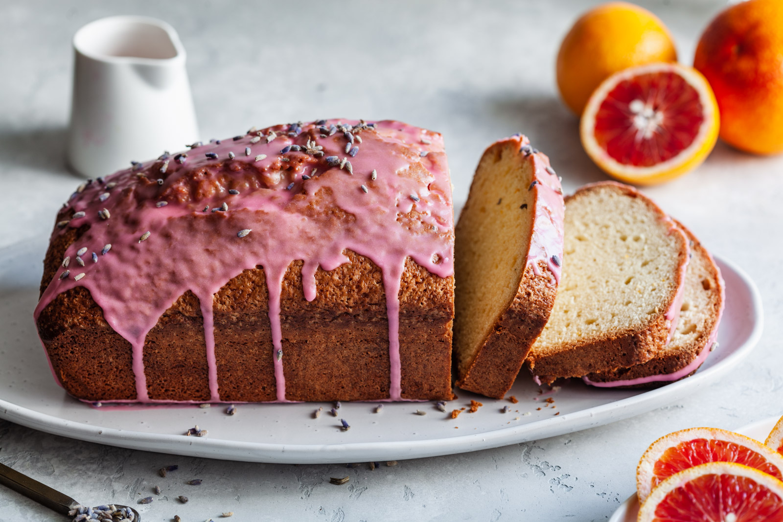 Glazed Blood Orange and Lavender Loaf