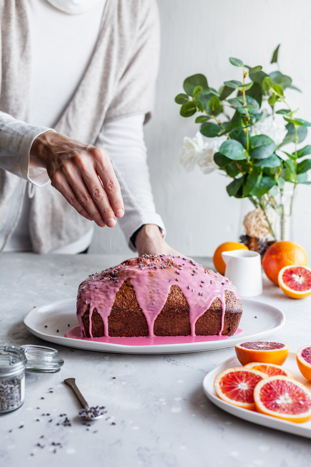 Glazed Blood Orange and Lavender Loaf