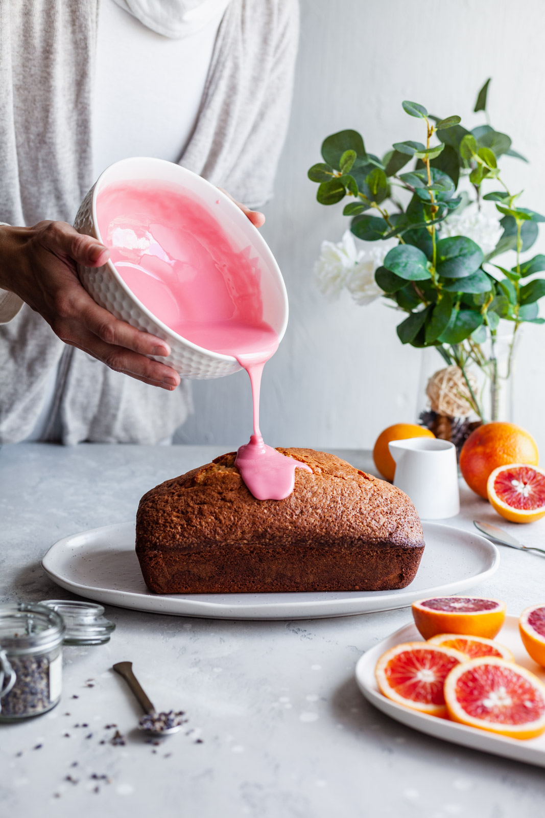 Glazed Blood Orange and Lavender Loaf