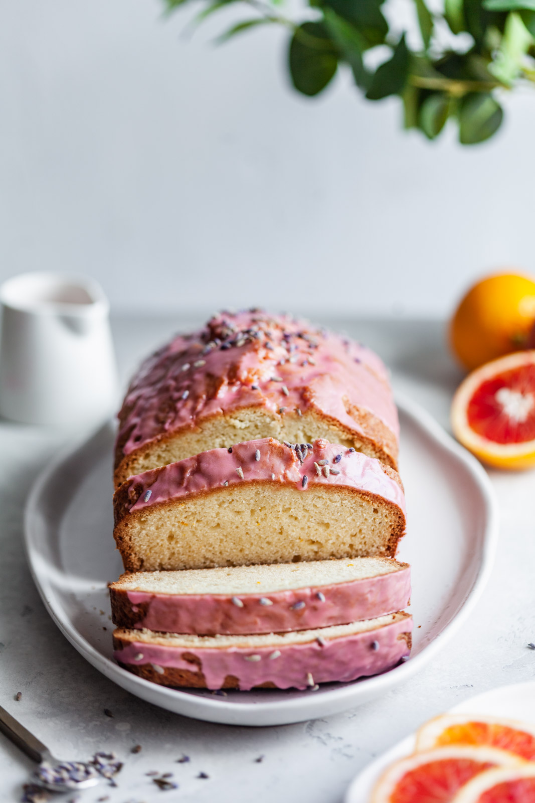 Glazed Blood Orange and Lavender Loaf