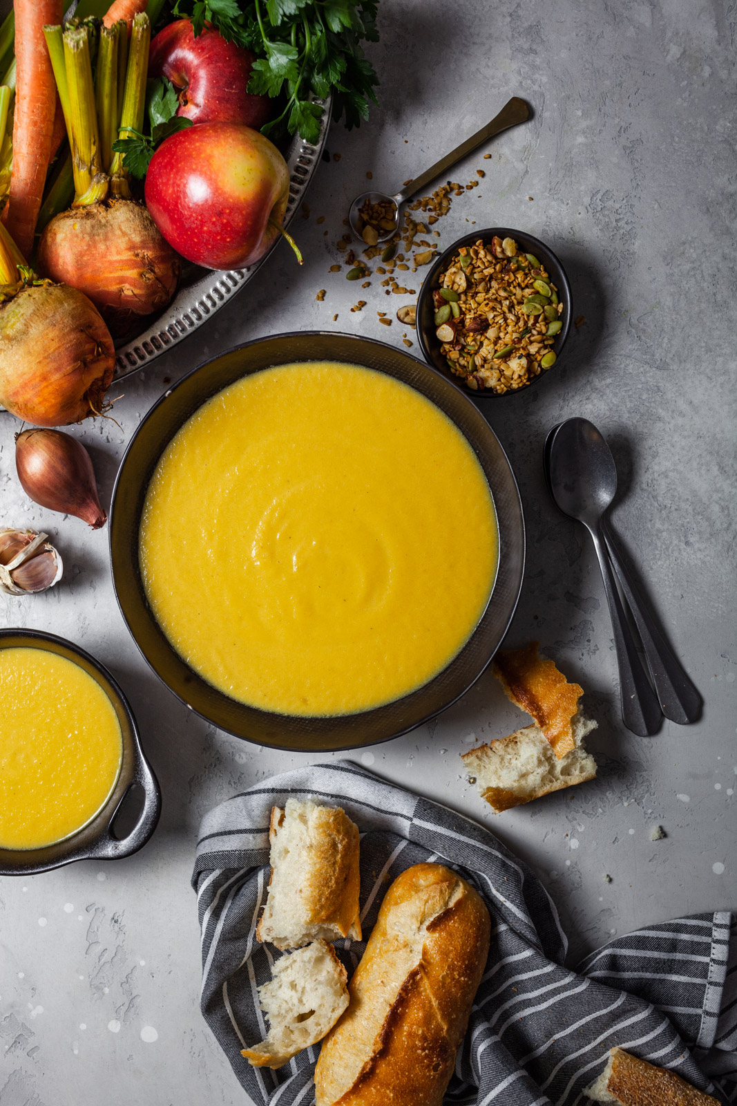 Creamy Roasted Golden Beet And Apple Soup