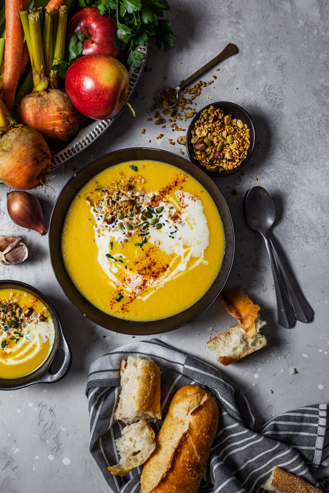 Creamy Roasted Golden Beet And Apple Soup