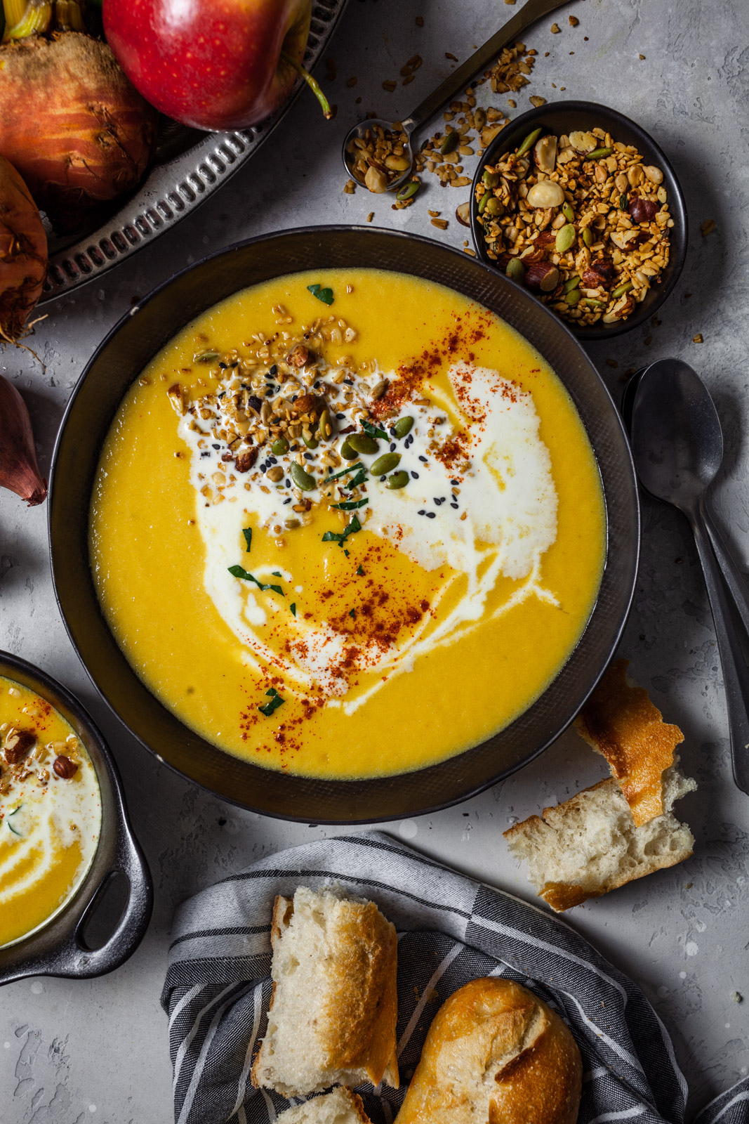 Creamy Roasted Golden Beet And Apple Soup