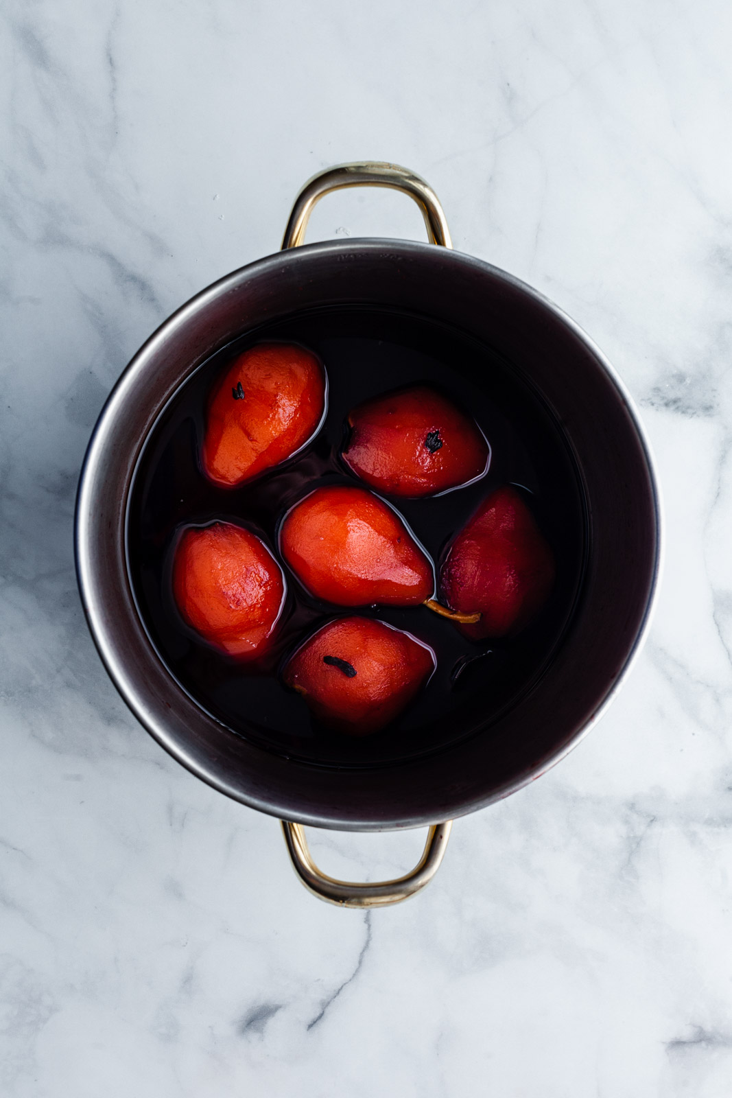 Baked Vanilla Yoghurt With Hibiscus Poached Pears