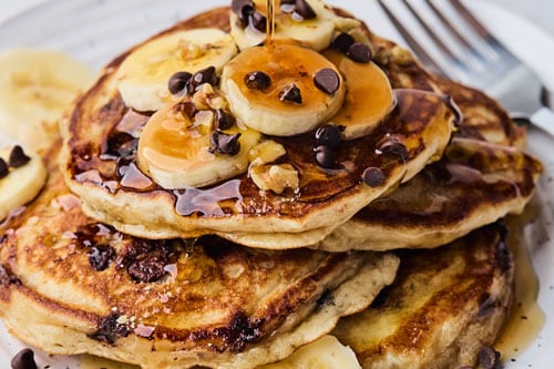 Banana Chocolate Chip Pancakes