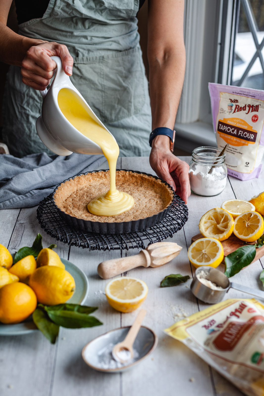 Gluten Free Lemon Custard Cream Tart With Swiss Meringue