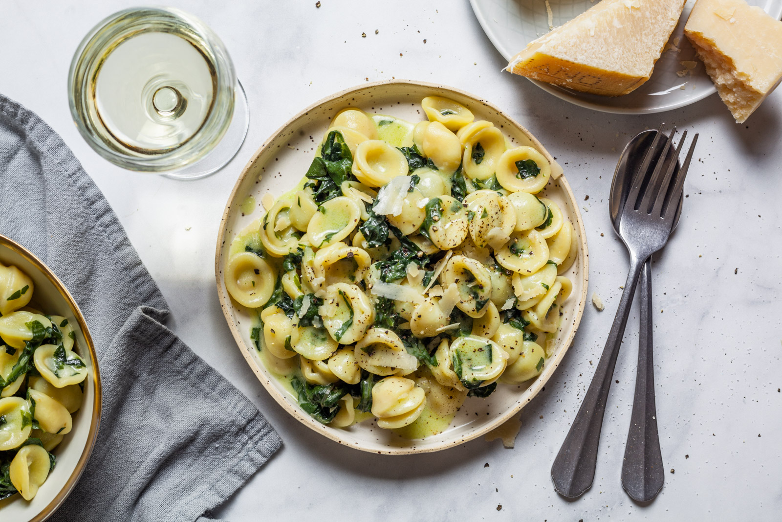 Creamy Orecchiette With Winter Greens