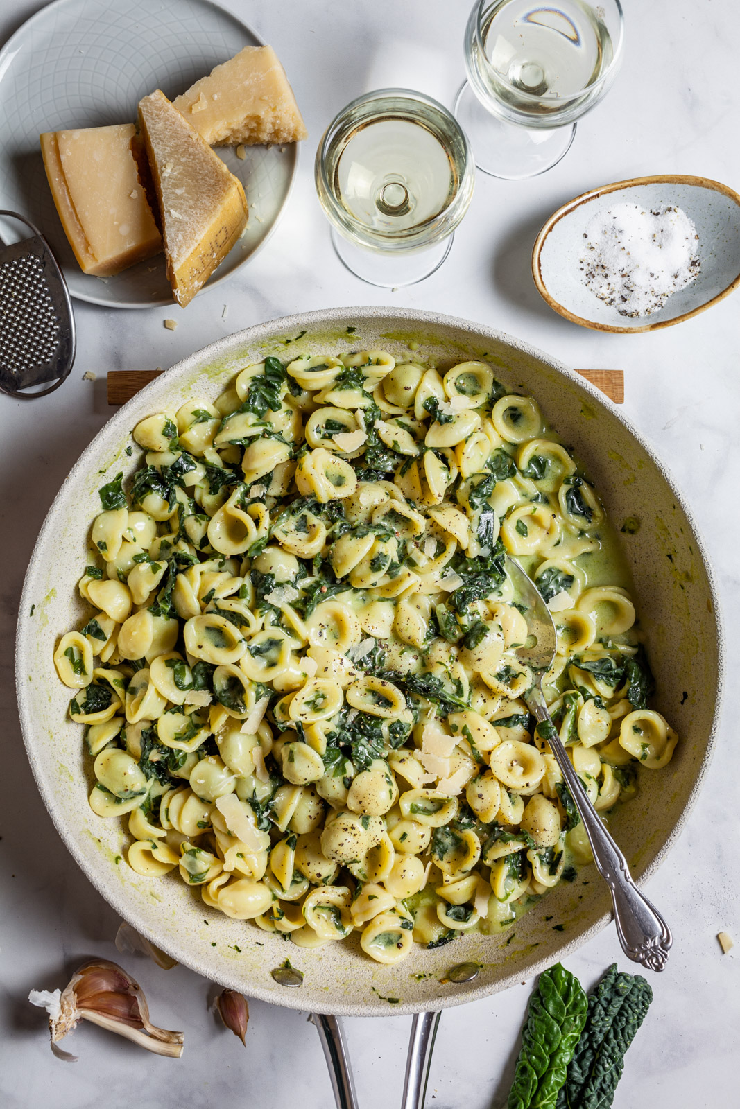 Creamy Orecchiette With Winter Greens