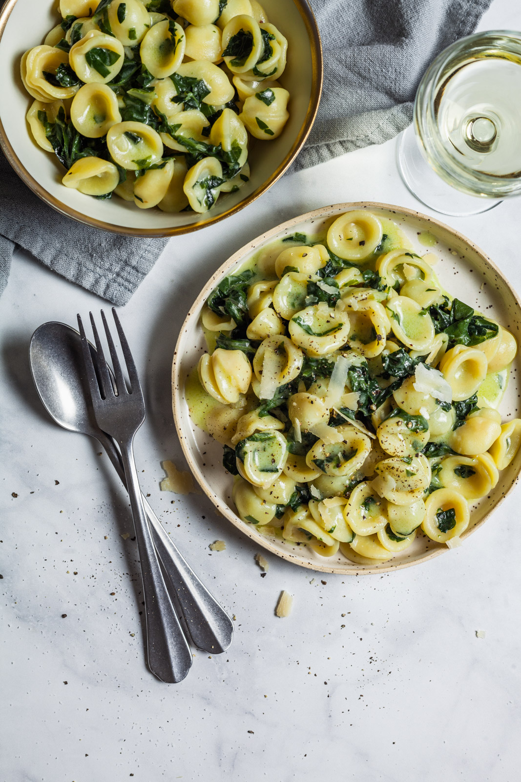 Creamy Orecchiette With Winter Greens