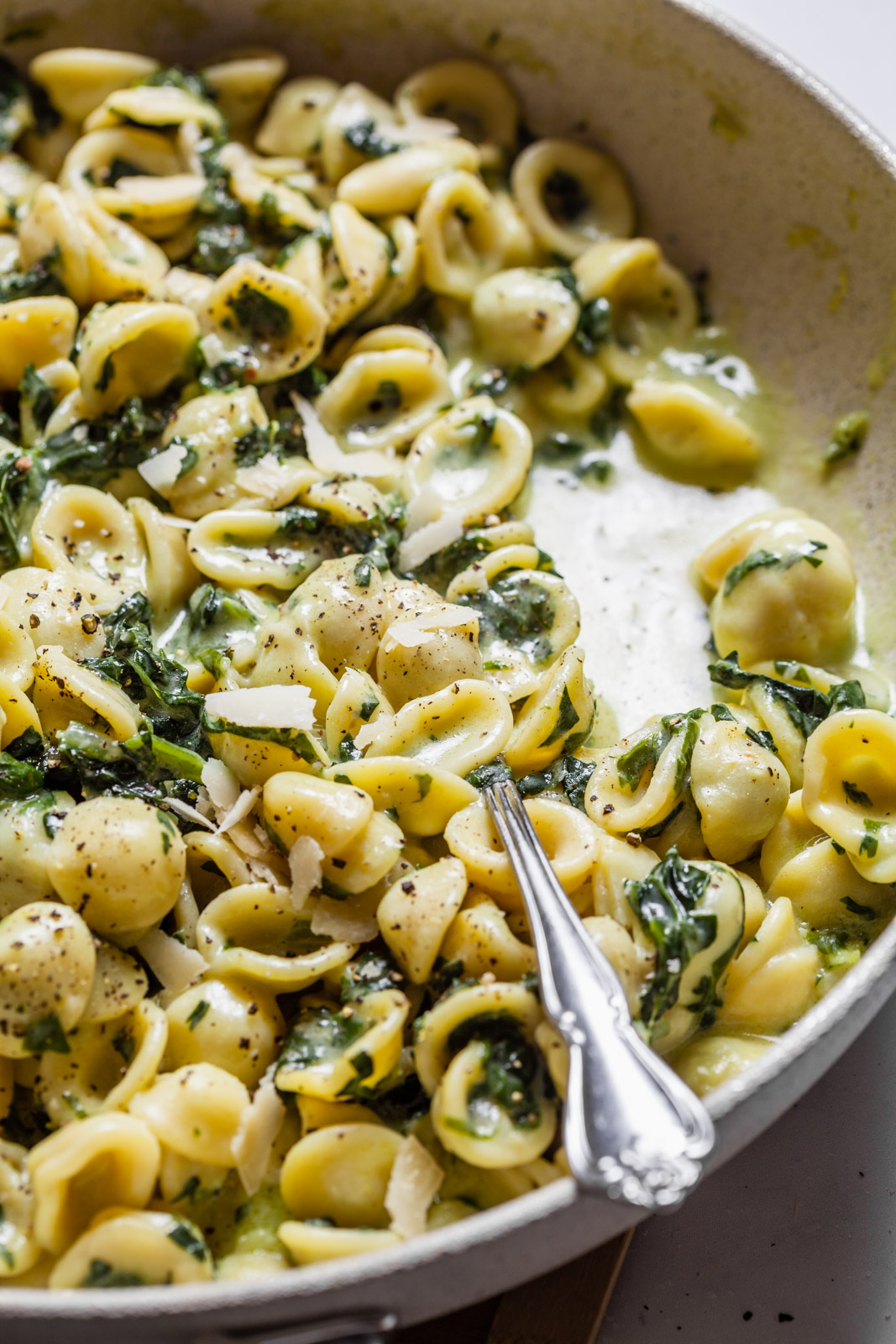 Creamy Orecchiette With Winter Greens