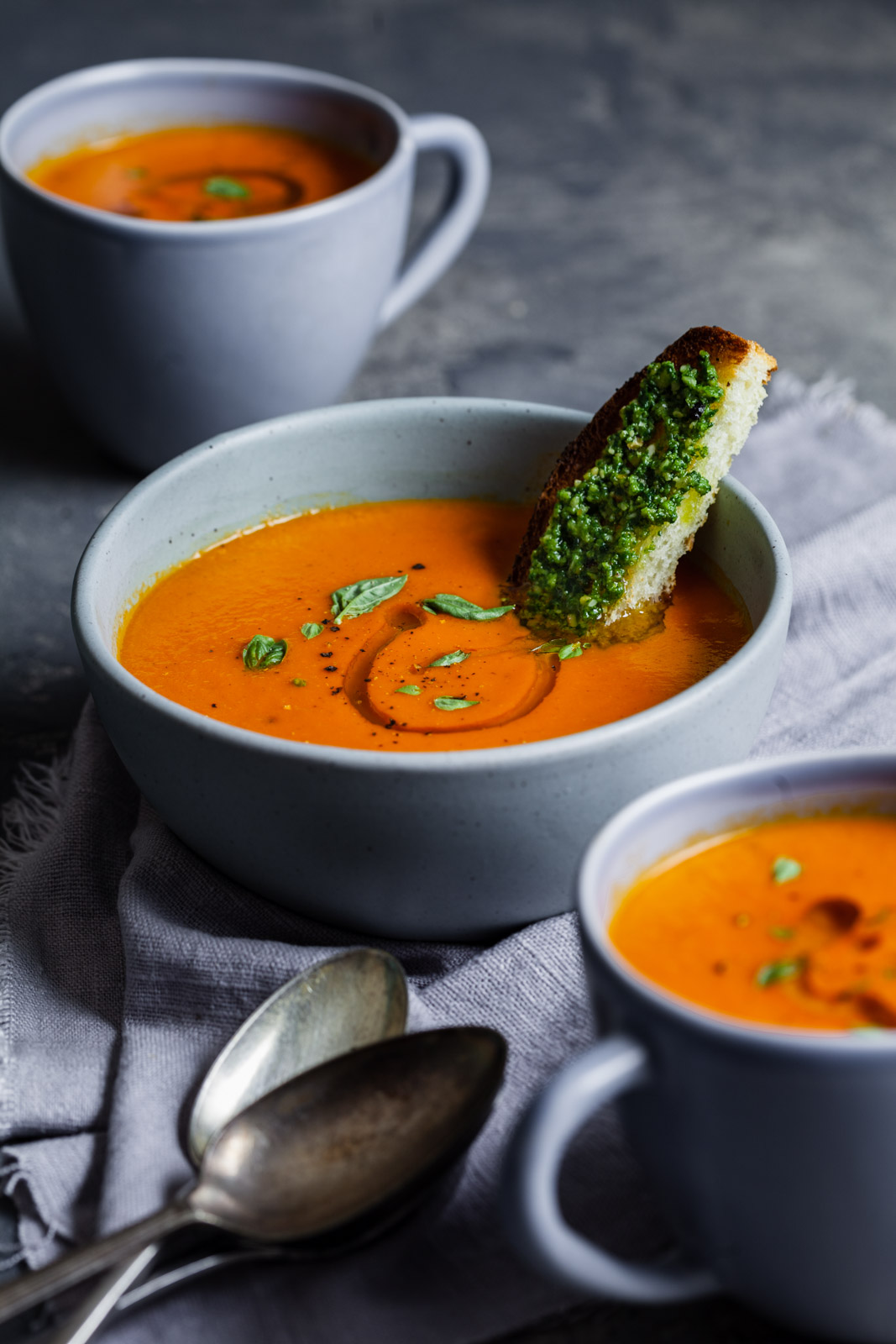 Classic Roasted Tomato And Sweet Pepper Soup With Swedish Poppy Seed Bread