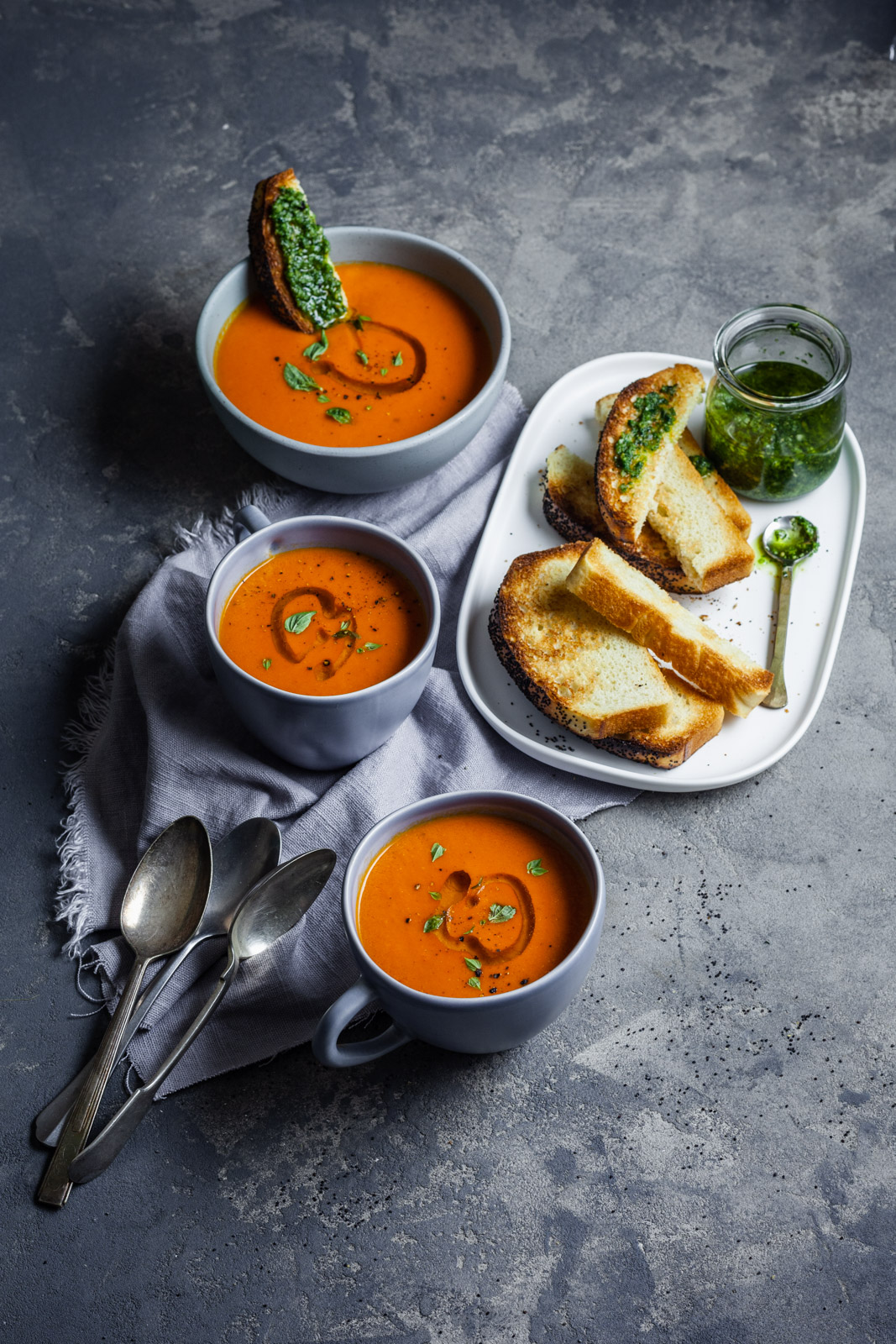Classic Roasted Tomato And Sweet Pepper Soup With Swedish Poppy Seed Bread