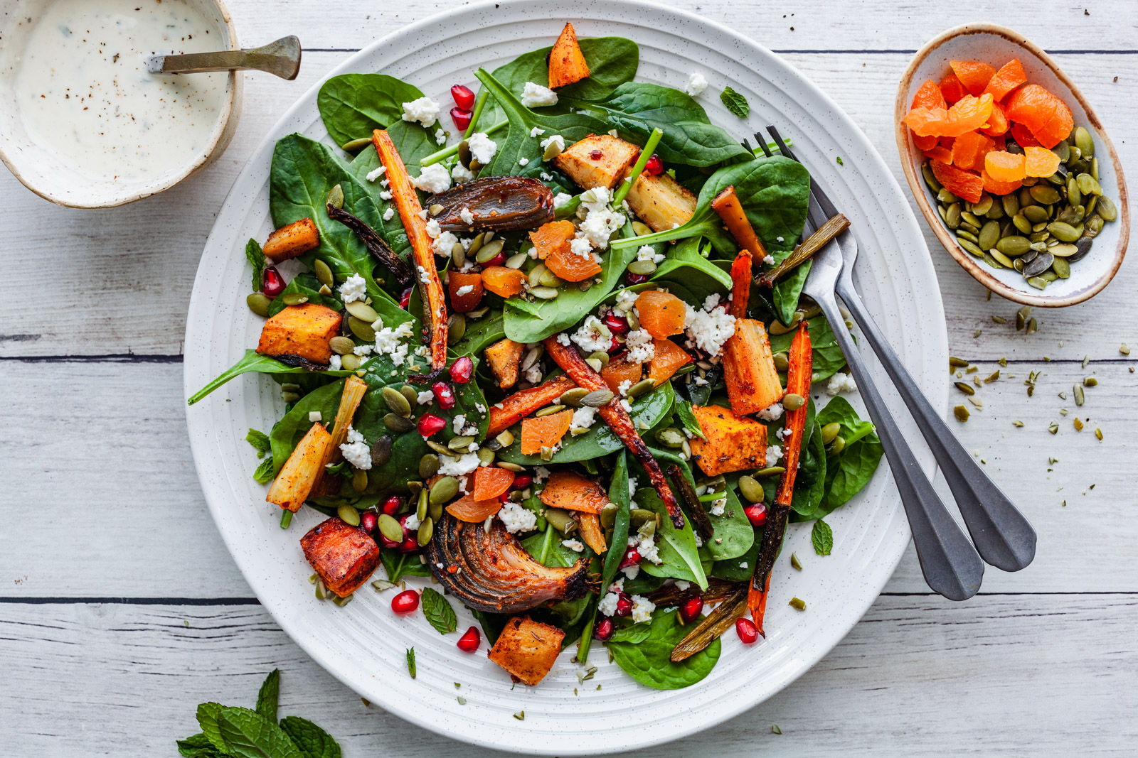 Moroccan Style Roasted Vegetable Salad With a Tahini Dressing