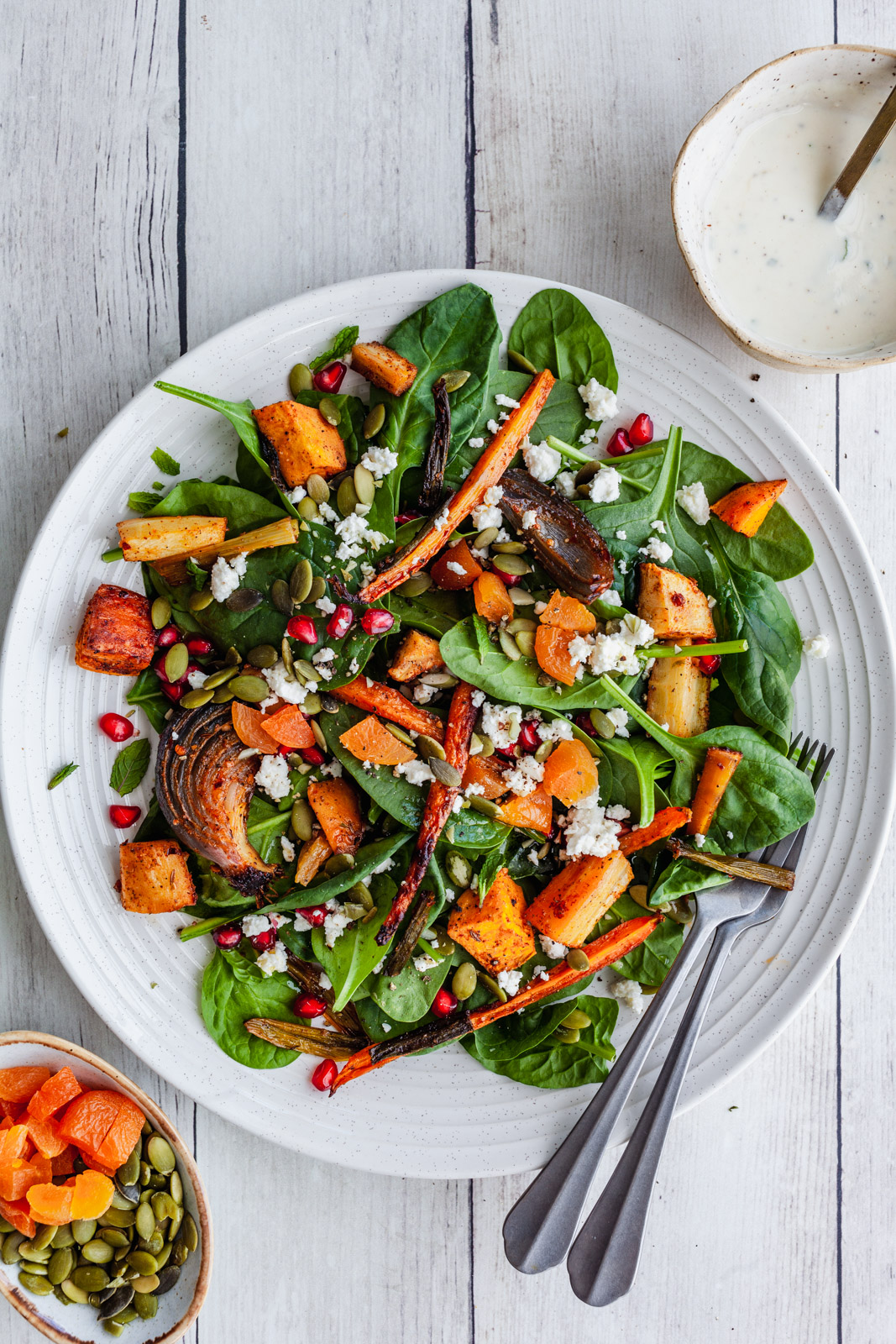 Moroccan Style Roasted Vegetable Salad With a Tahini Dressing