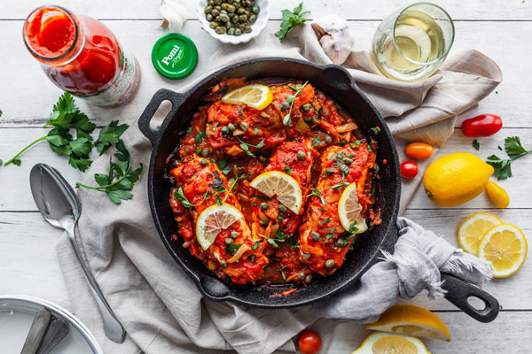 Greekstyle Baked Fish With Tomatoes and Onions (Bourdeto)