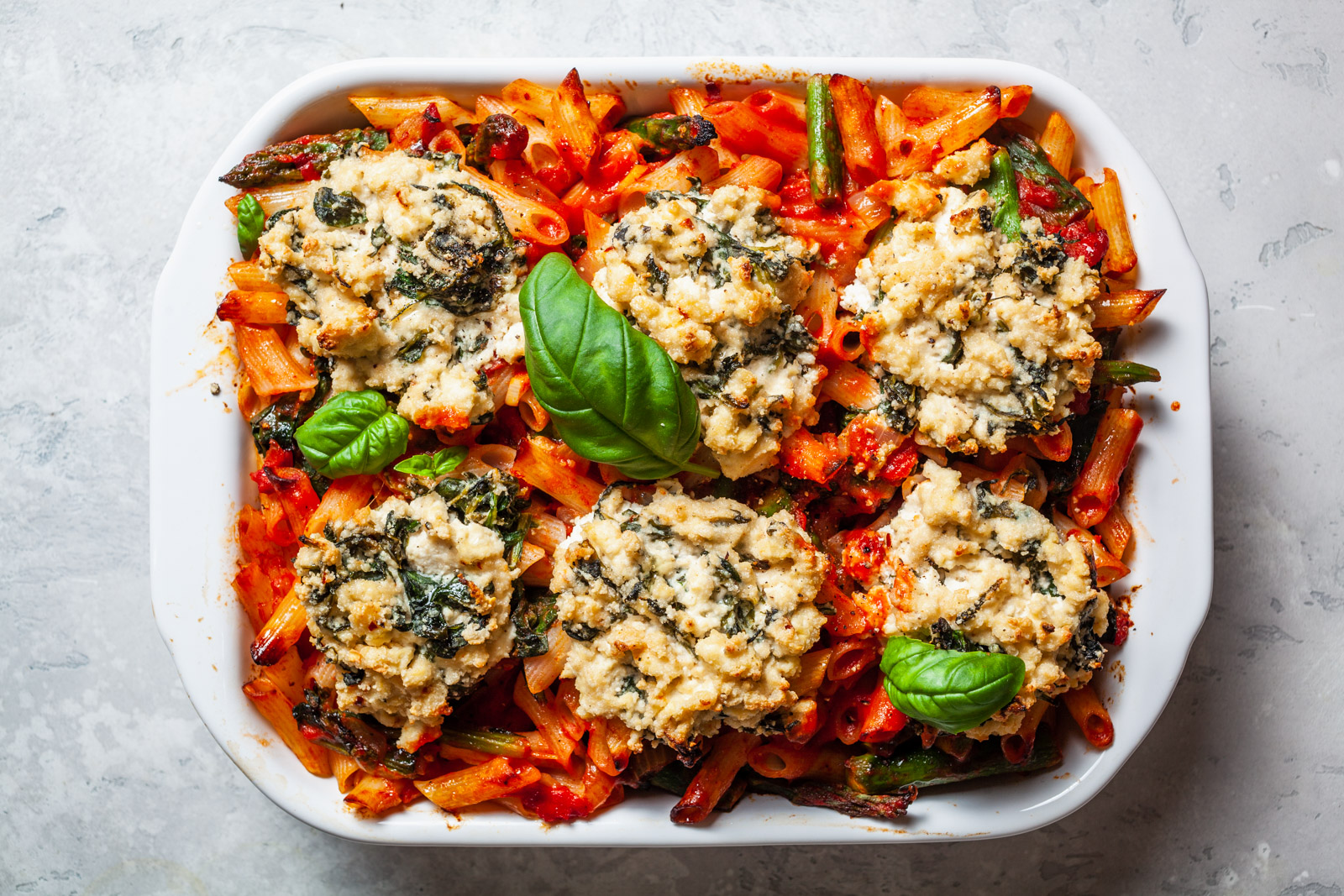 Vegan Spring Pasta Bake