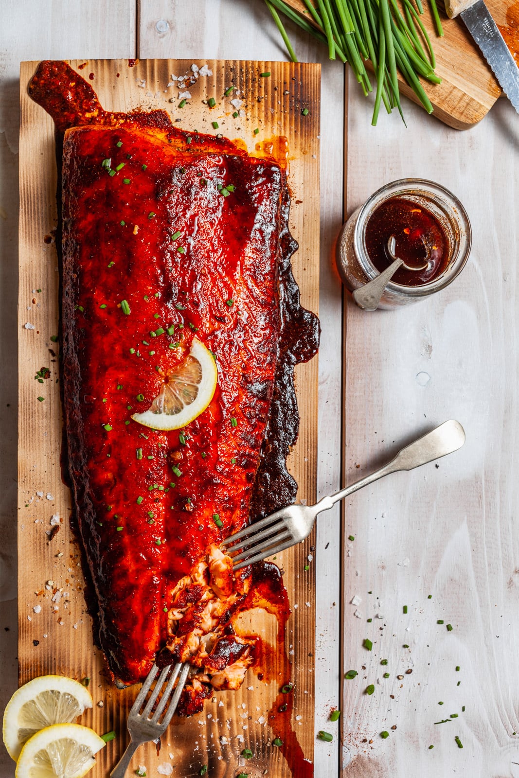 Spiced Cedar Plank Salmon With a Maple Bourbon Glaze