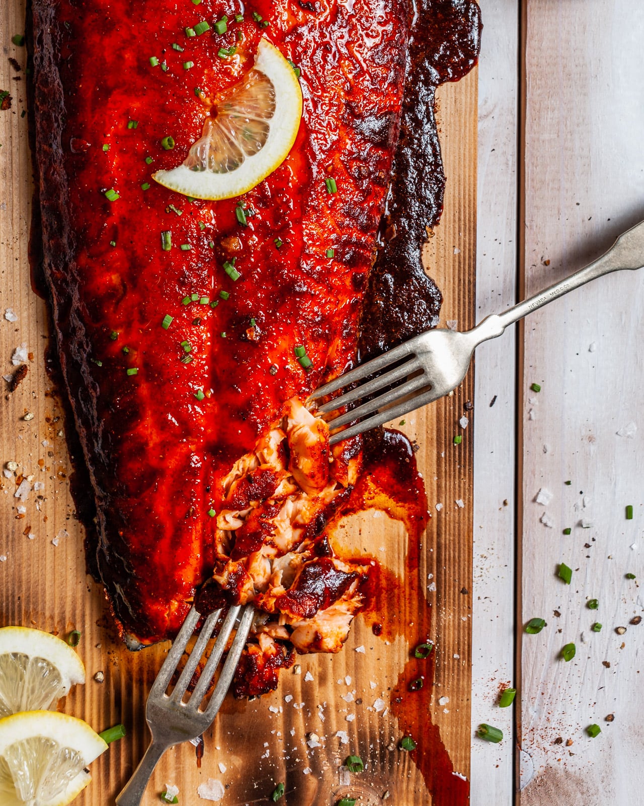 Spiced Cedar Plank Salmon With a Maple Bourbon Glaze