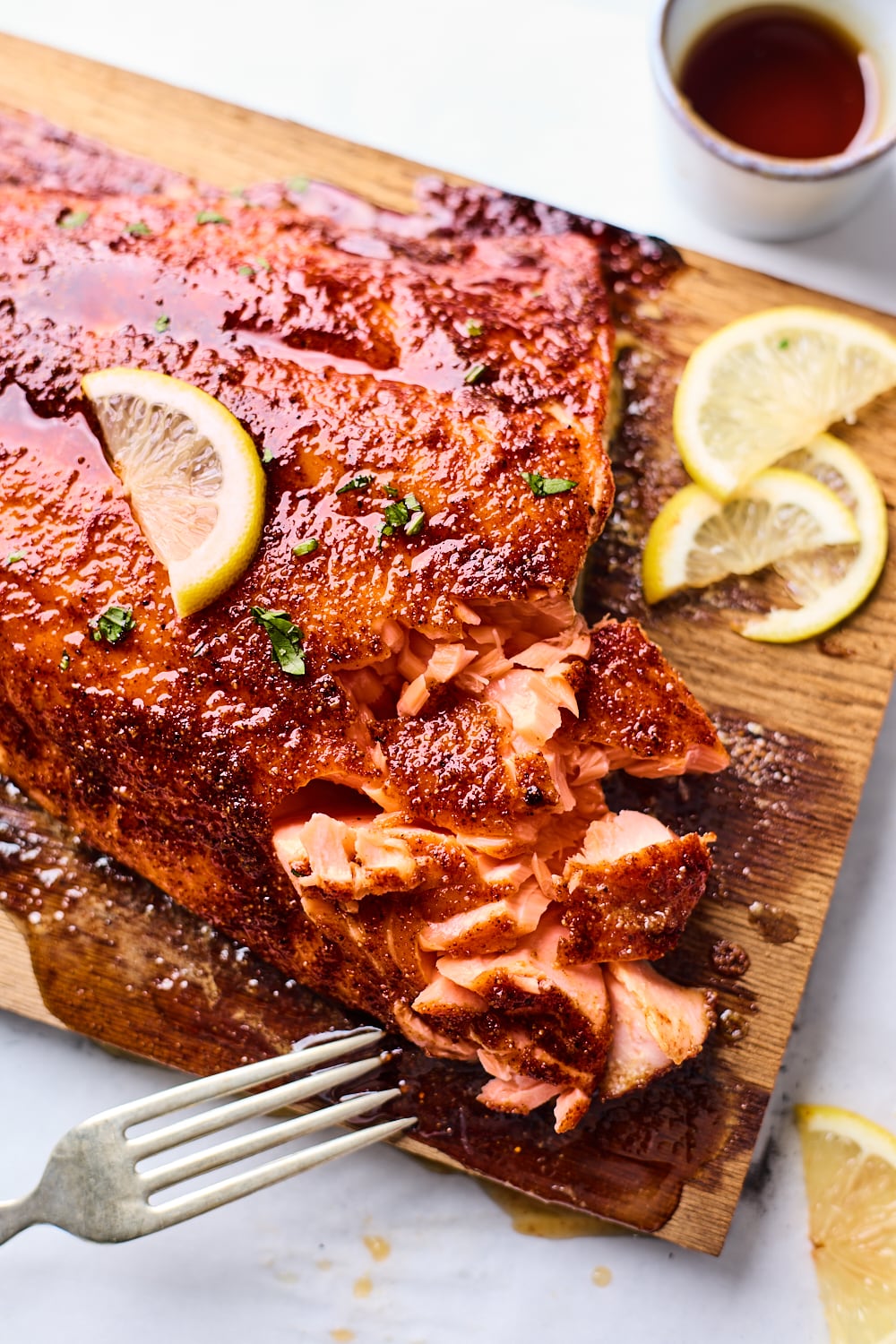 Spiced Cedar Plank Salmon With a Maple Bourbon Glaze
