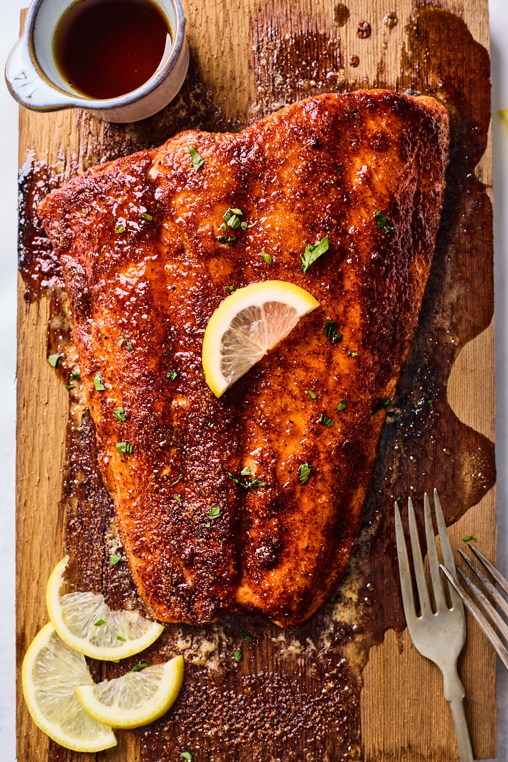 Spiced Cedar Plank Salmon With a Maple Bourbon Glaze