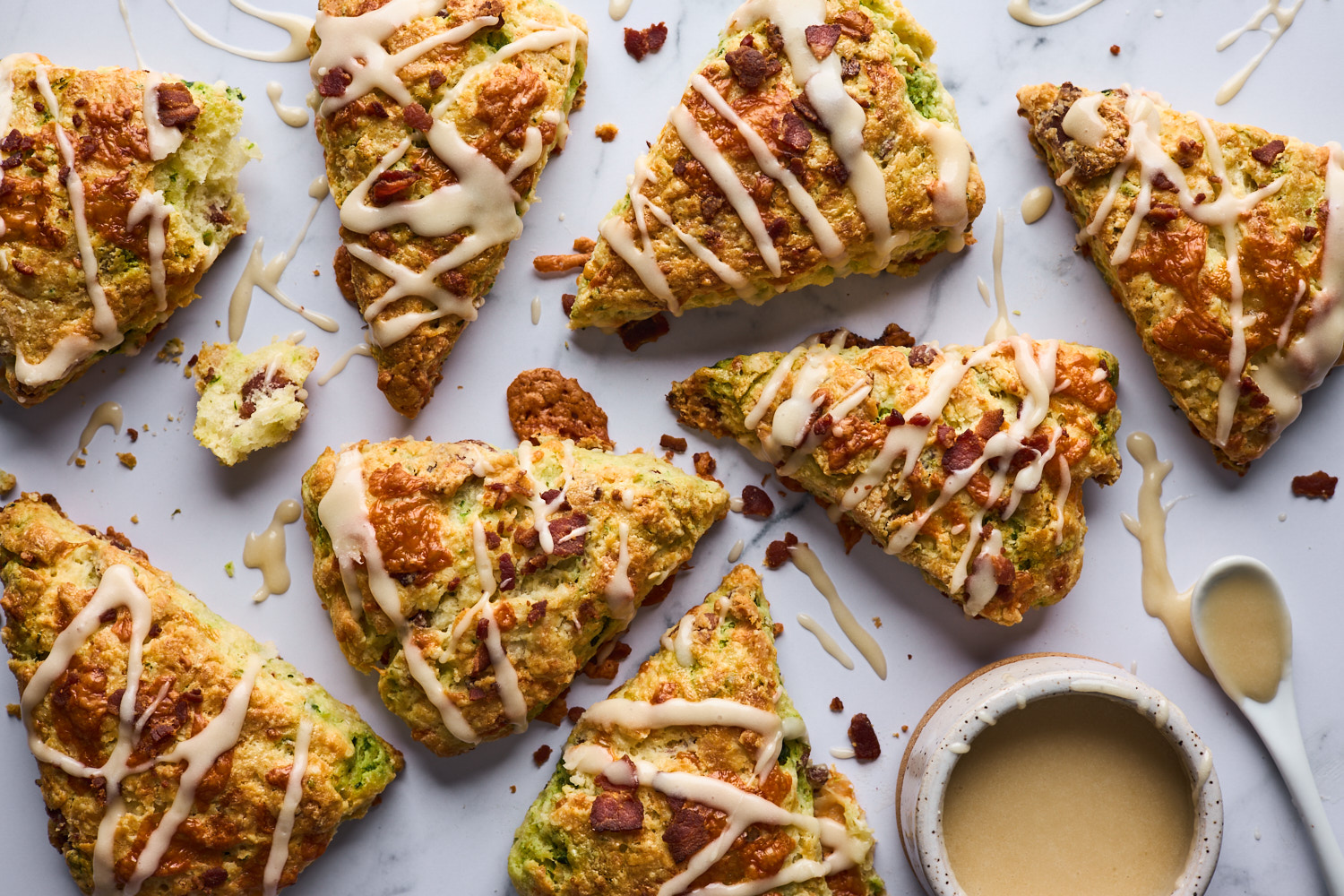 Bacon and Cheddar Scones With a Maple Butter Glaze