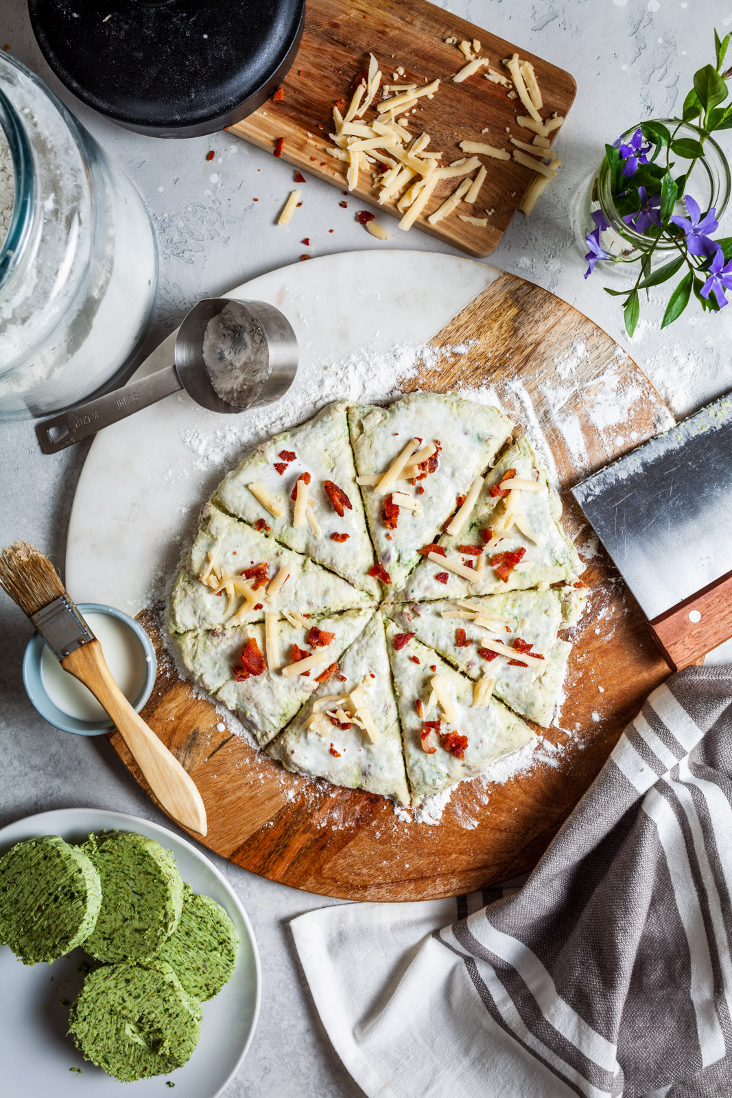 Bacon and Cheddar Scones With a Maple Butter Glaze