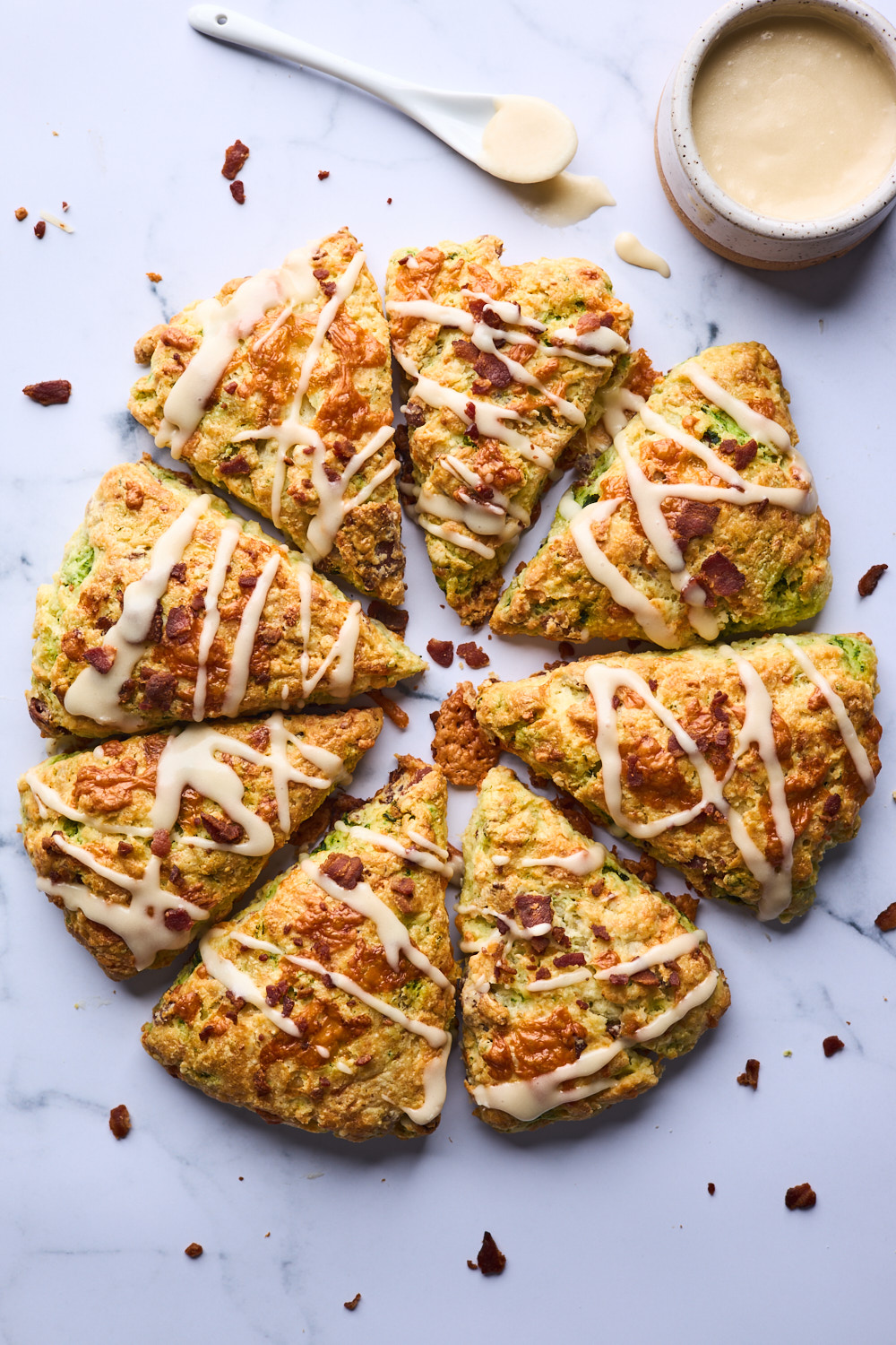 Bacon and Cheddar Scones With a Maple Butter Glaze