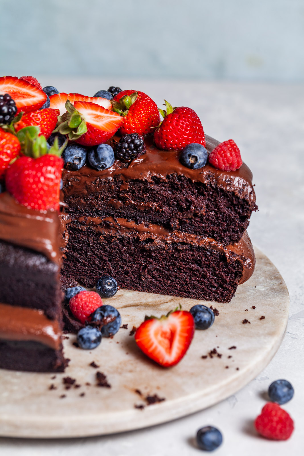 Vegan Chocolate Olive Oil Cake With Olive Oil Frosting