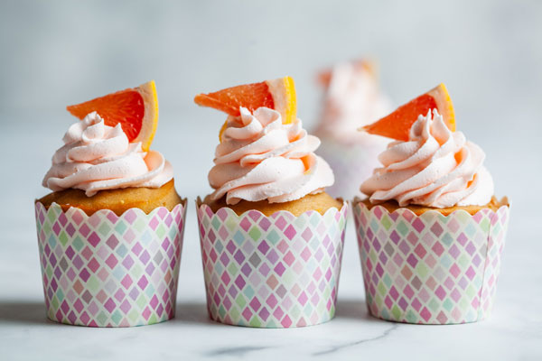 Pink Grapefruit Cupcakes