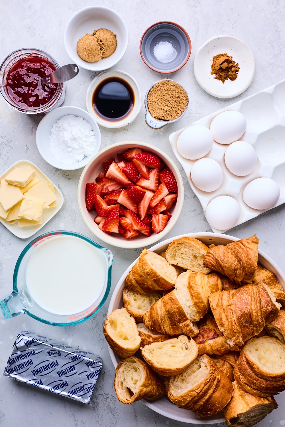 Croissant Baked French Toast With Strawberries and Cream