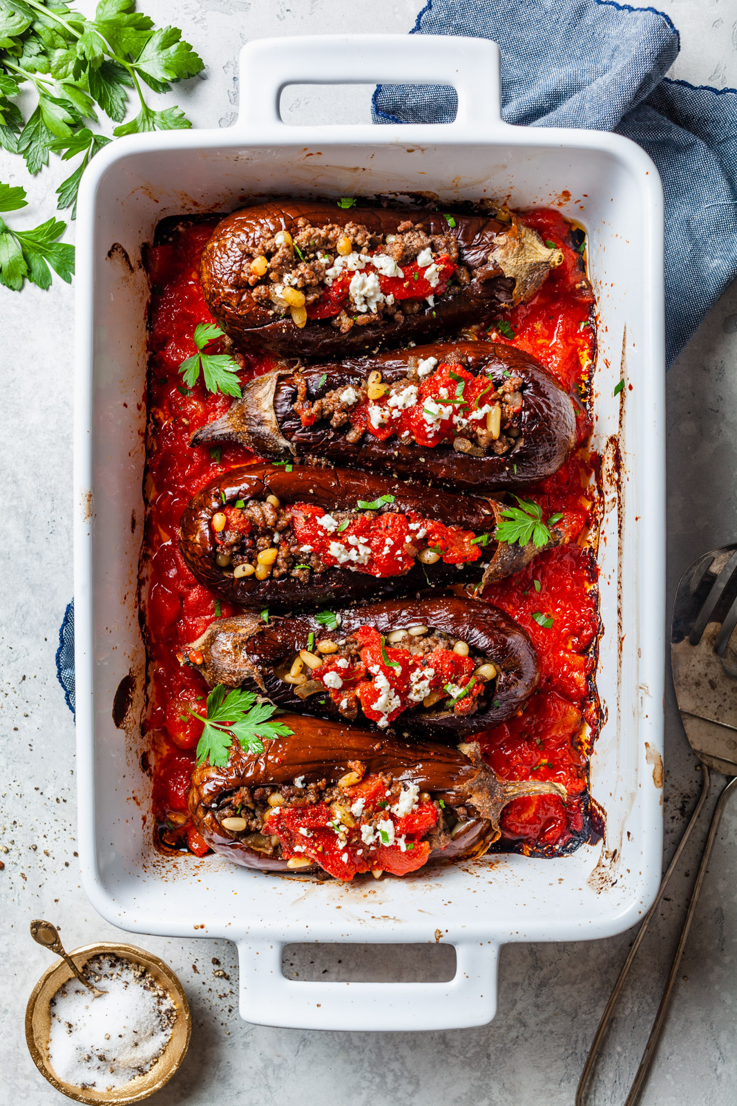 Middle Eastern Meat Stuffed Eggplant