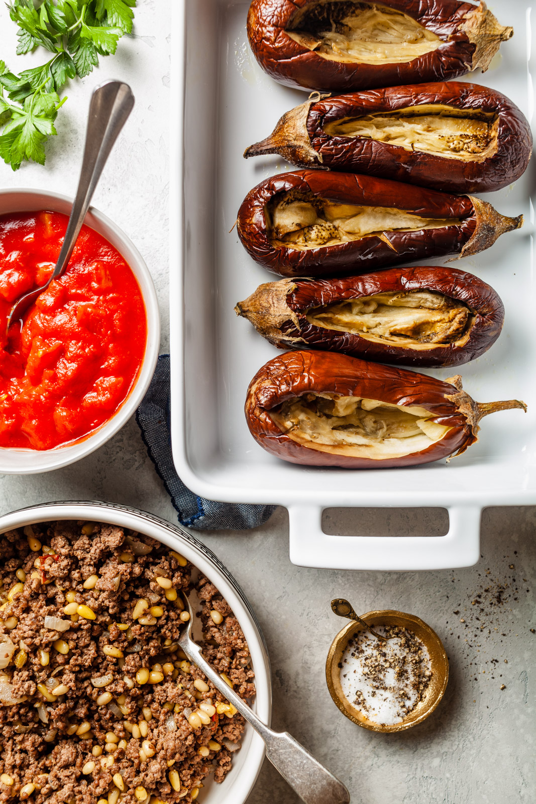 Middle Eastern Meat Stuffed Eggplant