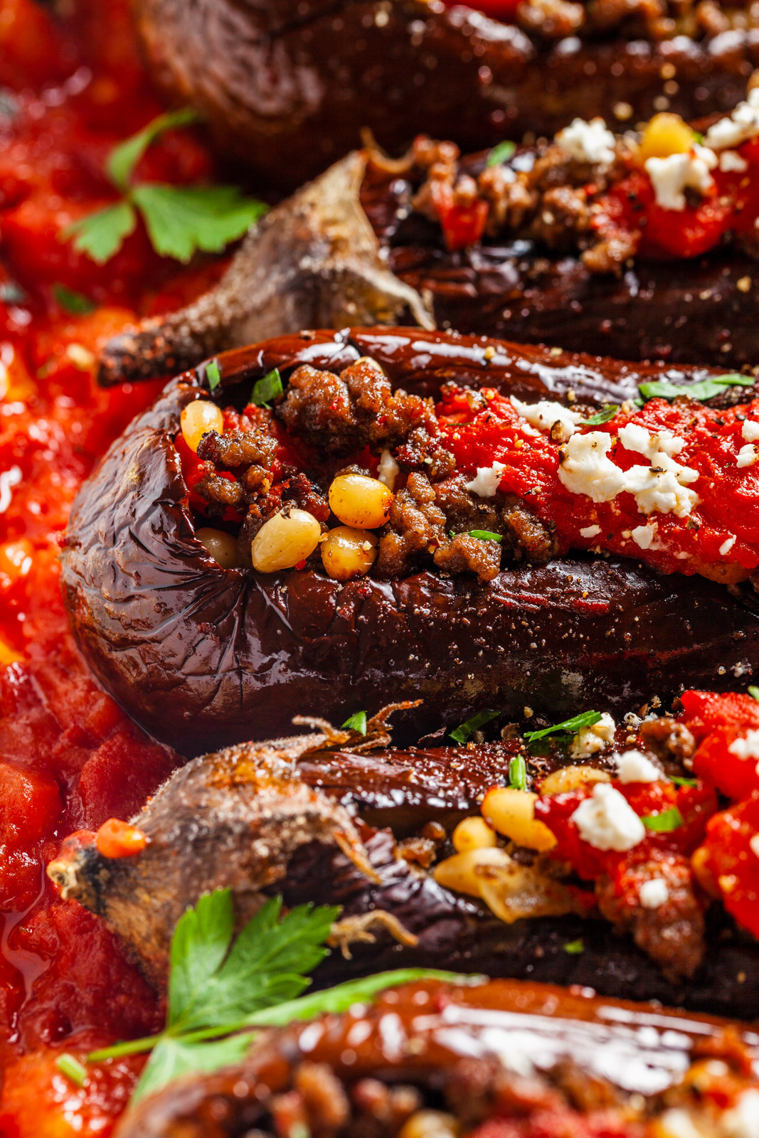 Middle Eastern Meat Stuffed Eggplant