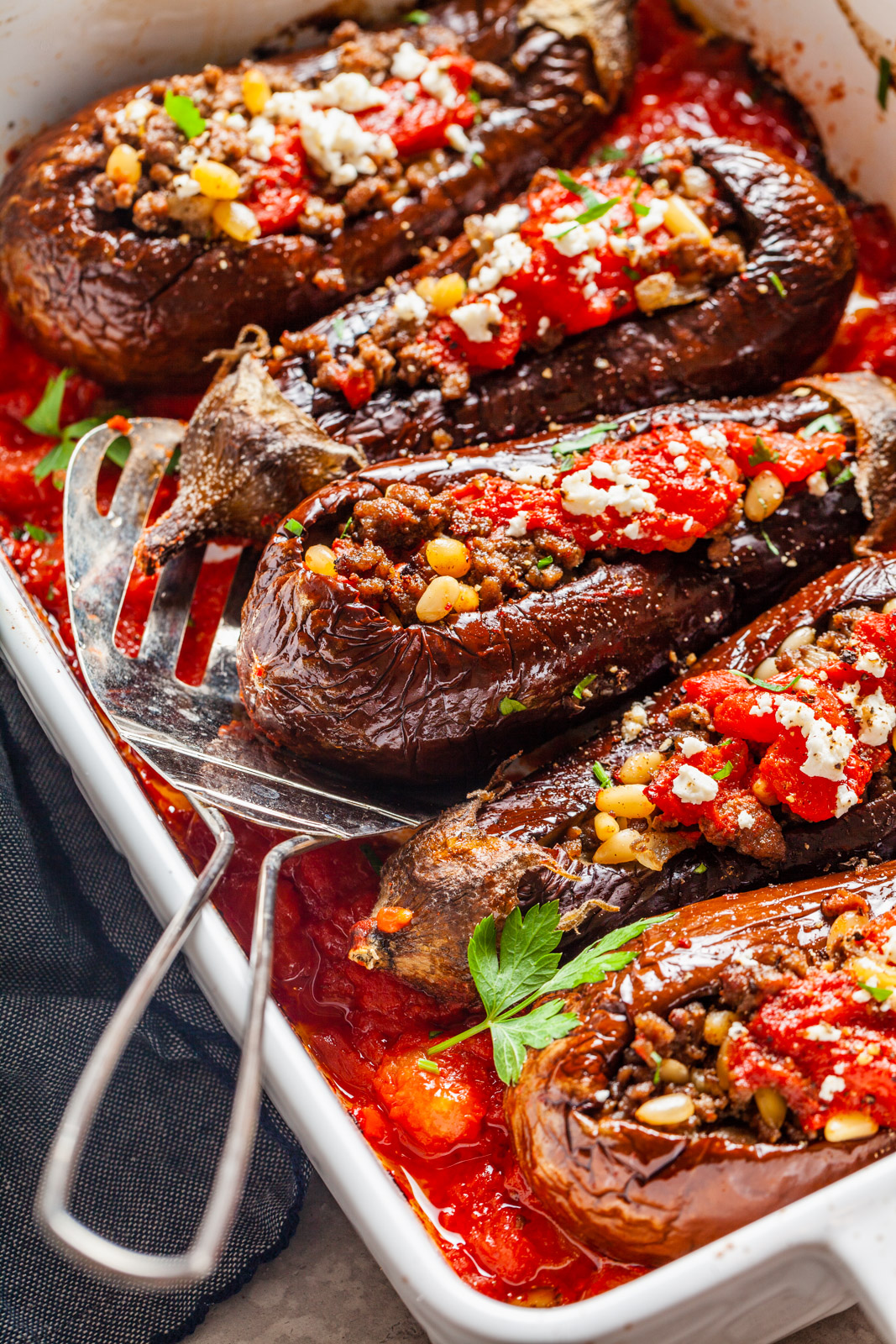 Middle Eastern Meat Stuffed Eggplant