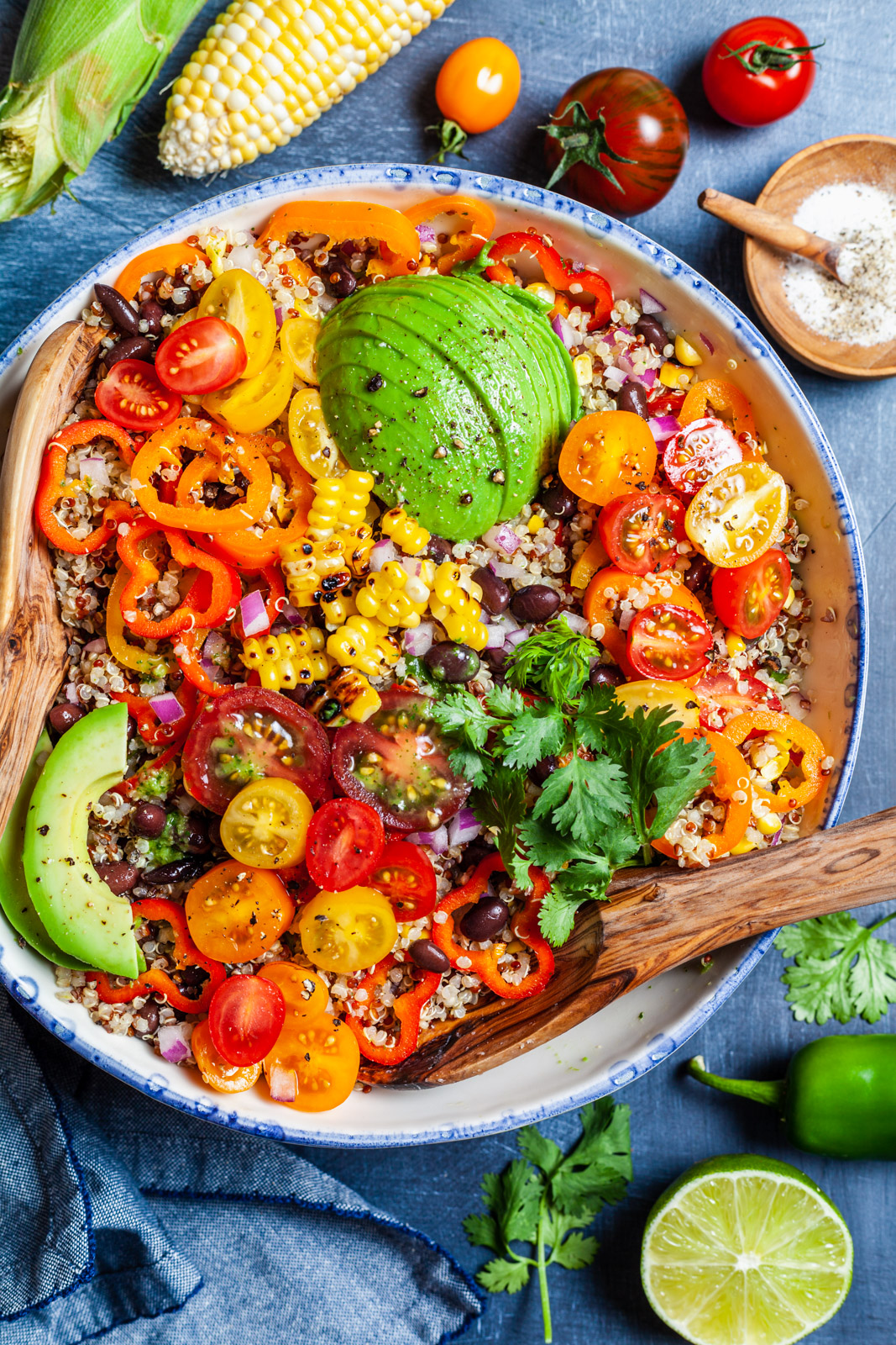 Corn and Quinoa Salad With a Cilantro Jalapeño Lime Dressing