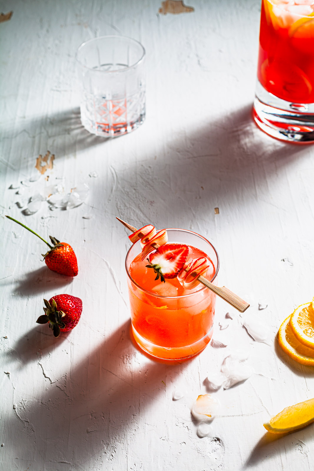 Strawberry Rhubarb Gin Fizz