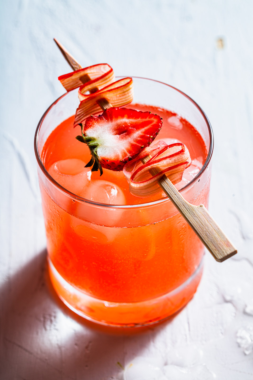 Strawberry Rhubarb Gin Fizz