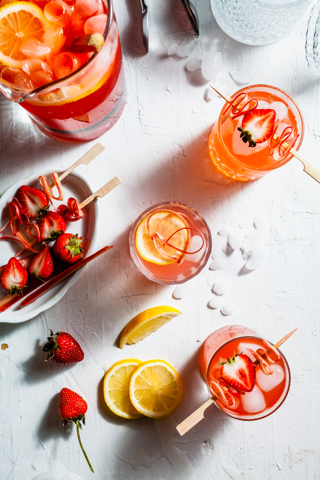 Strawberry Rhubarb Gin Fizz