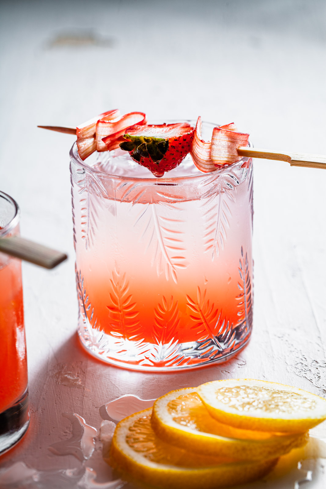 Refreshing Rhubarb Sour Fizz Cocktail Stock Photo - Image of food, glasses:  278094124