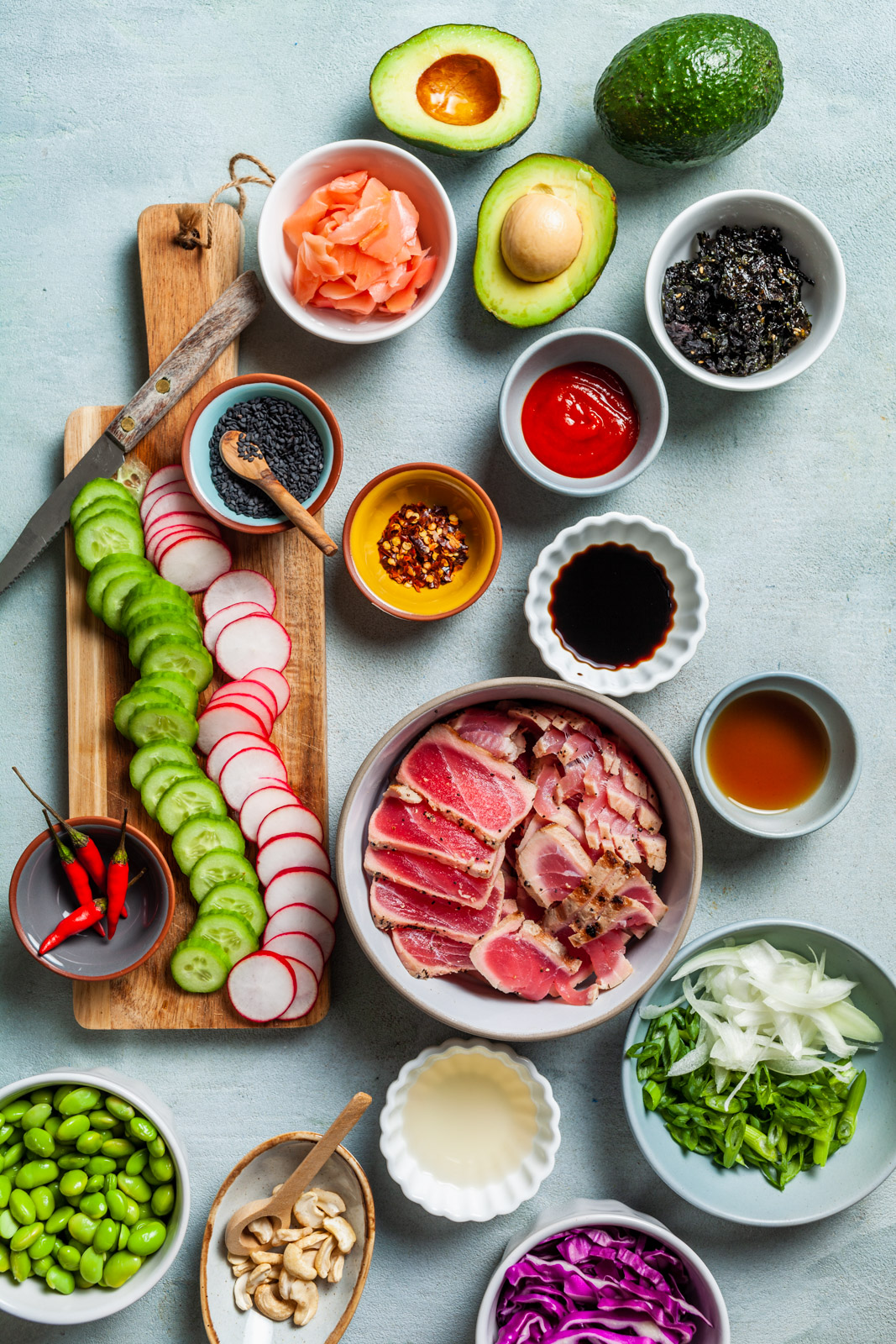 Seared Tuna Poke Bowls