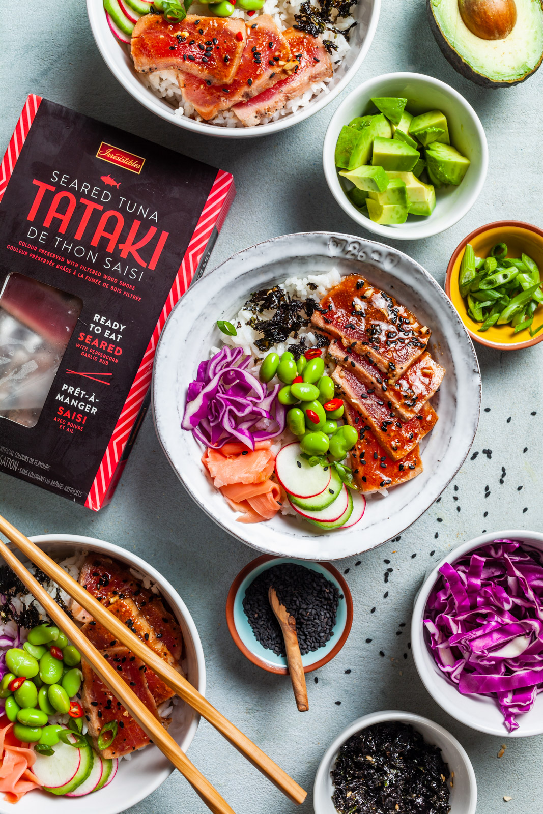 Seared Tuna Poke Bowls