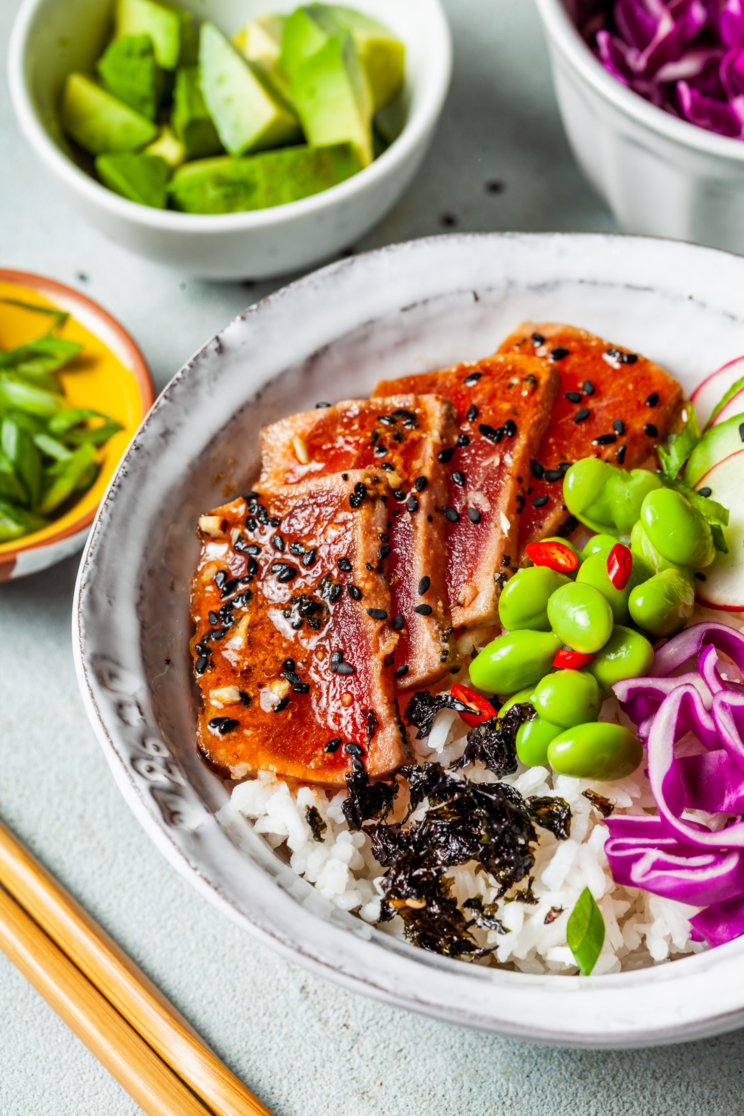 Seared Tuna Poke Bowls