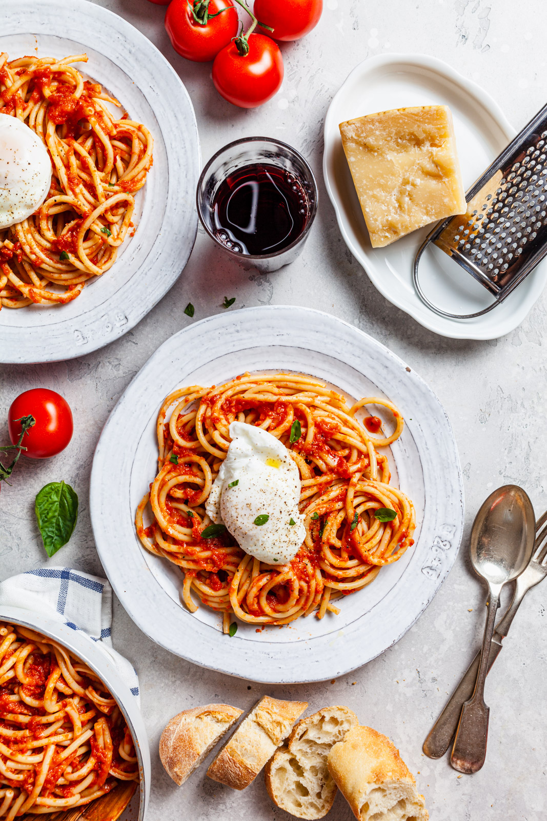 20 Minute Marinara Pasta With Poached Eggs