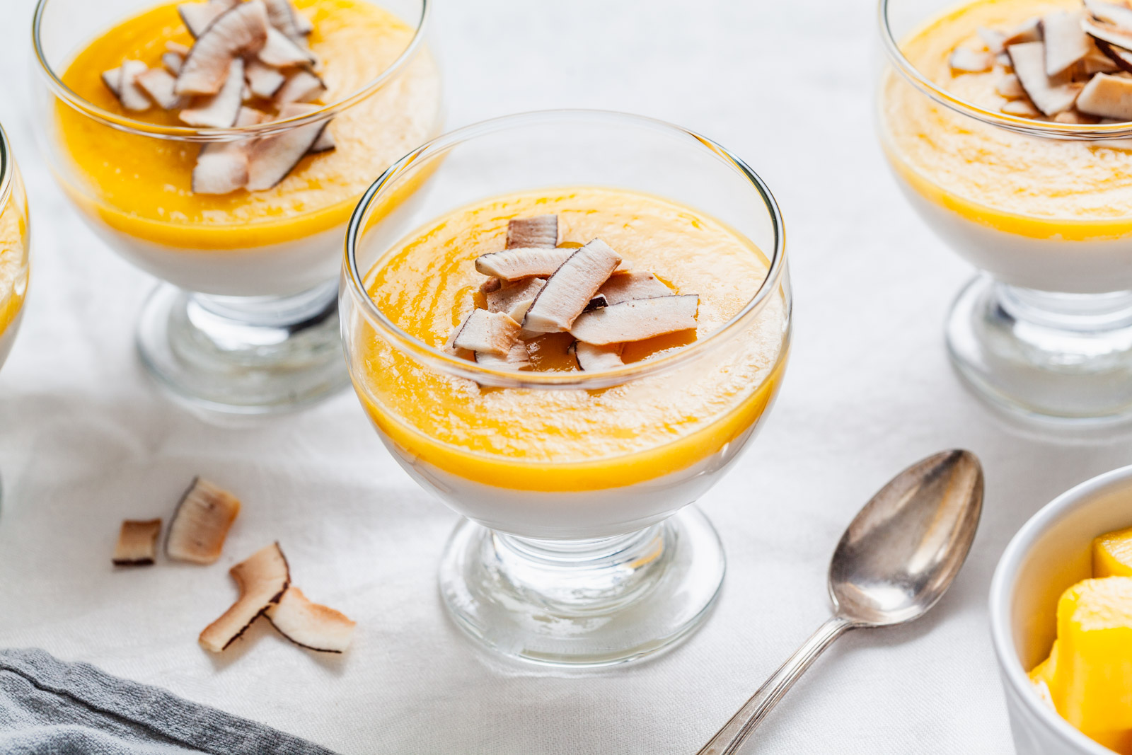 Vegan Coconut Panna Cotta With Mango Jelly