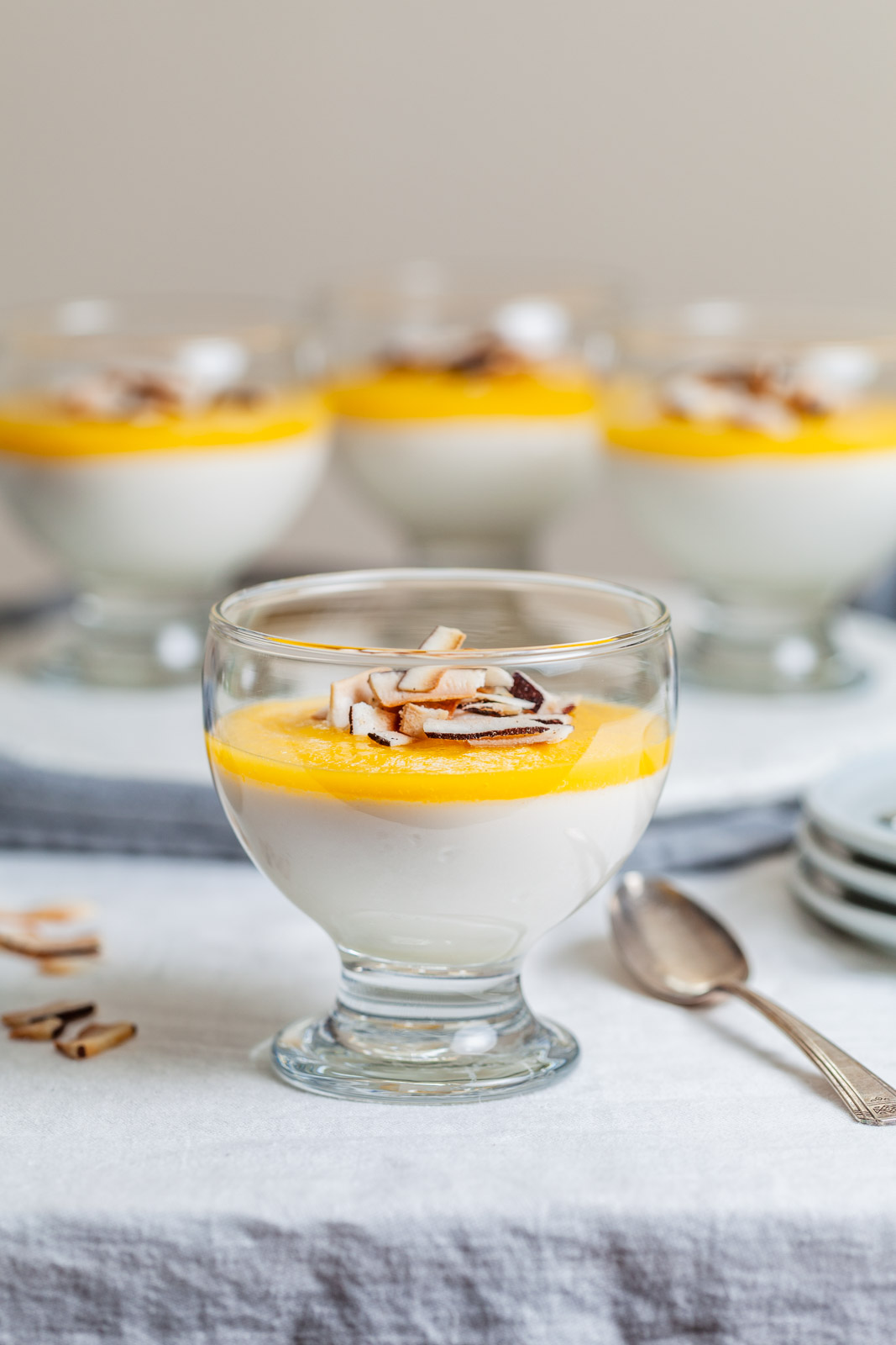 Vegan Coconut Panna Cotta With Mango Jelly