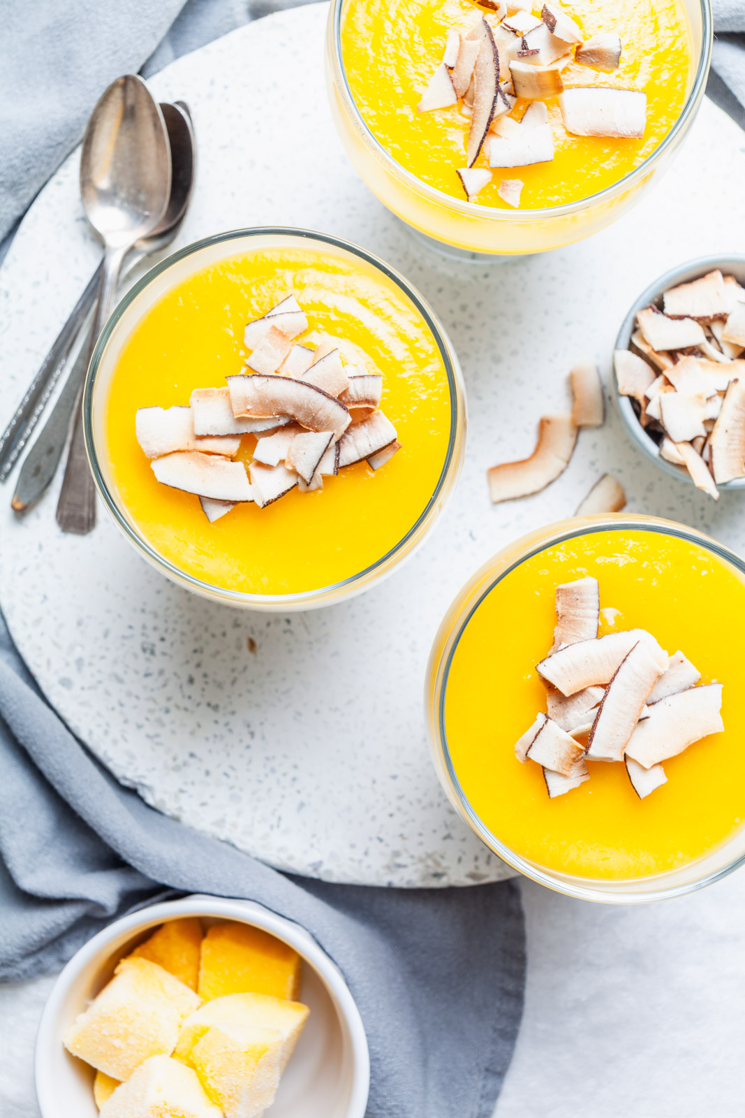 Vegan Coconut Panna Cotta With Mango Jelly