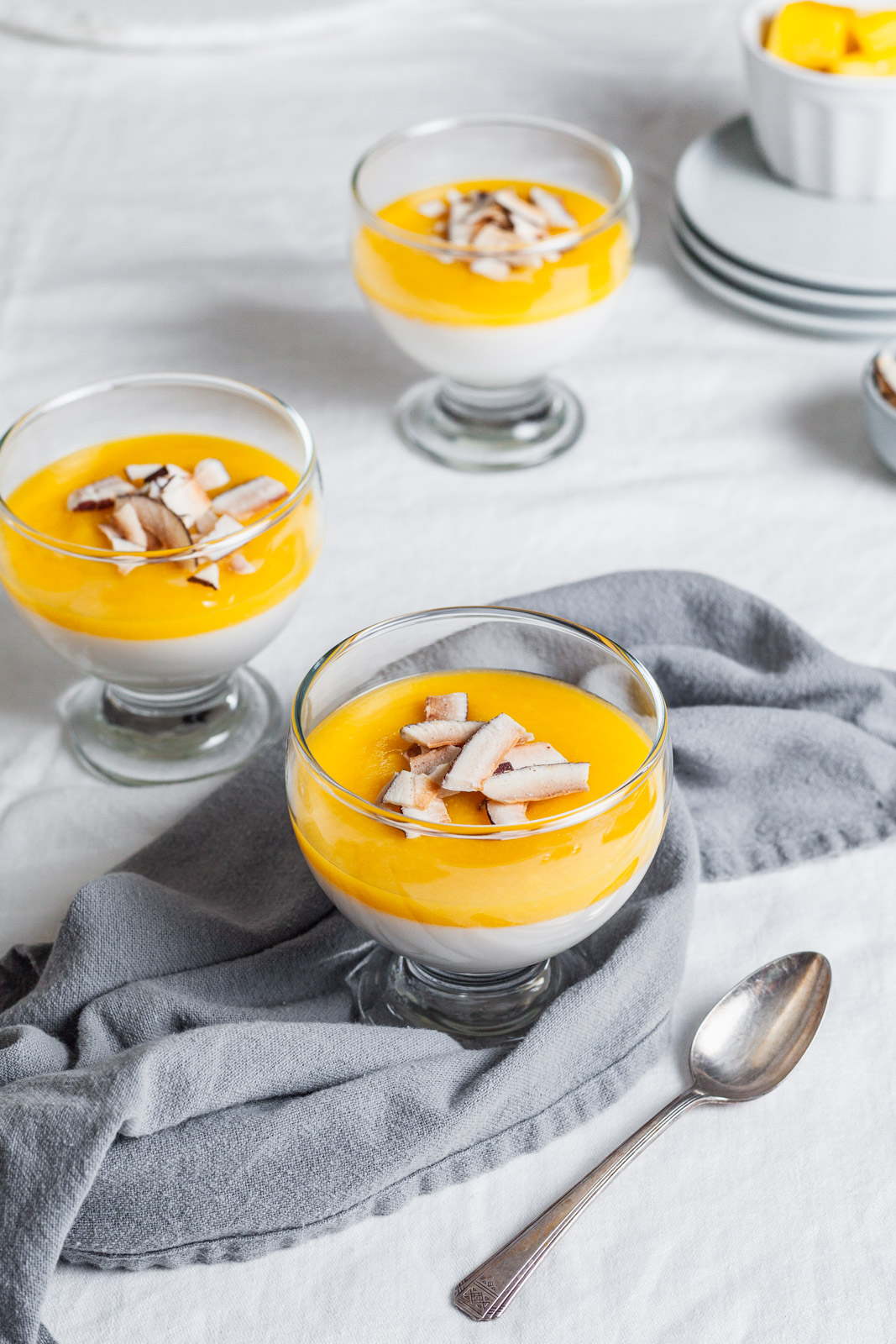 Vegan Coconut Panna Cotta With Mango Jelly