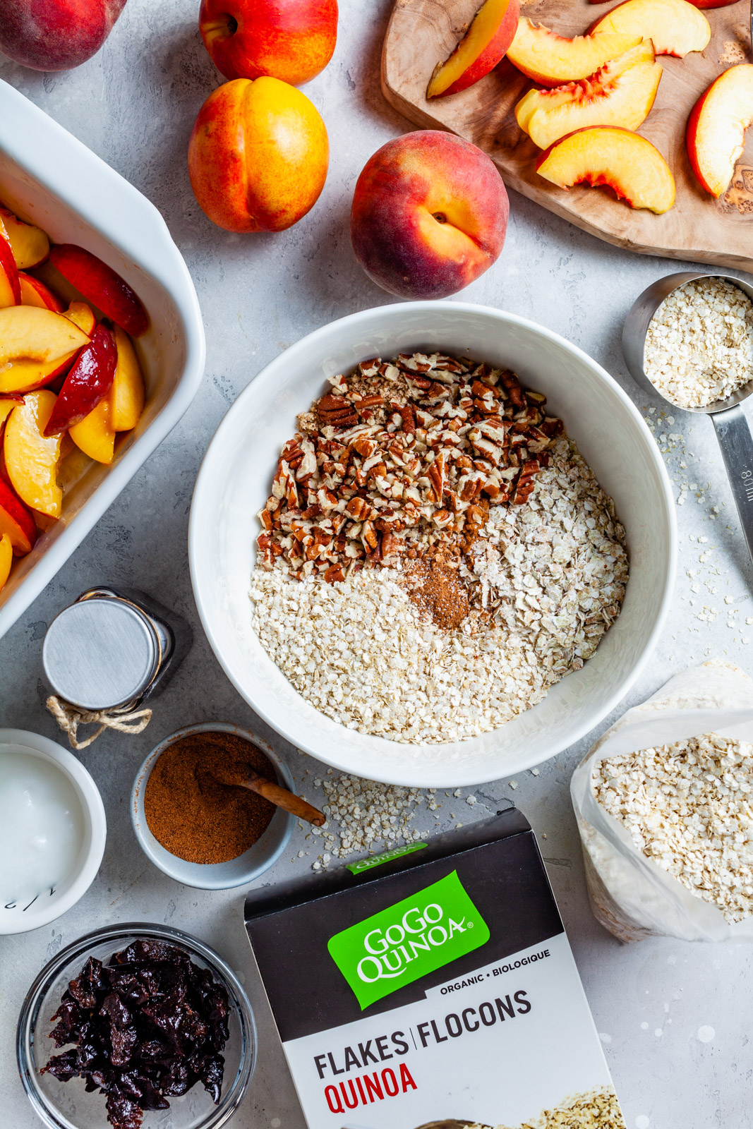 Peach and Nectarine Pecan Sandy Crumble