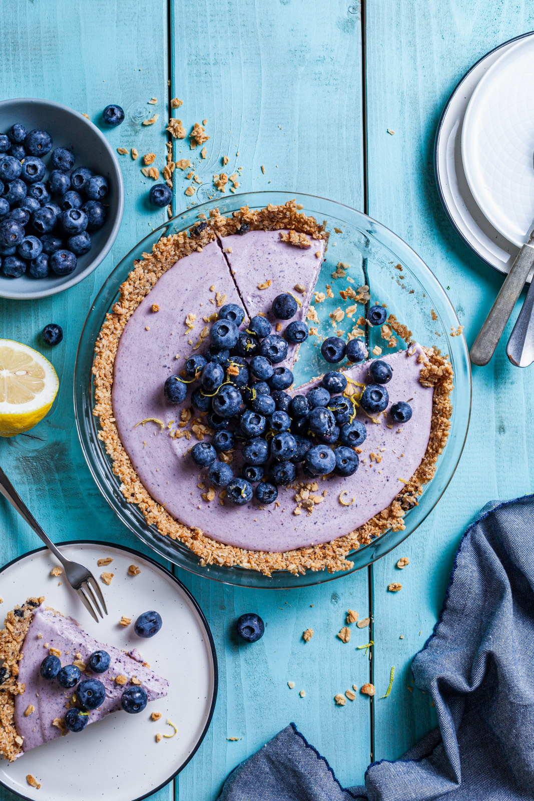 Lemon Blueberry Crunch Pie